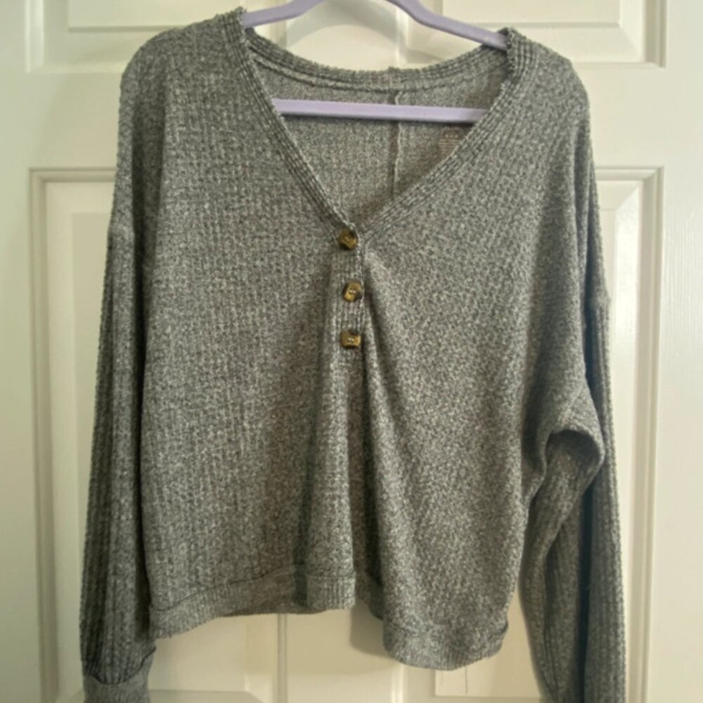 Women loose grey soft and sexy sweater